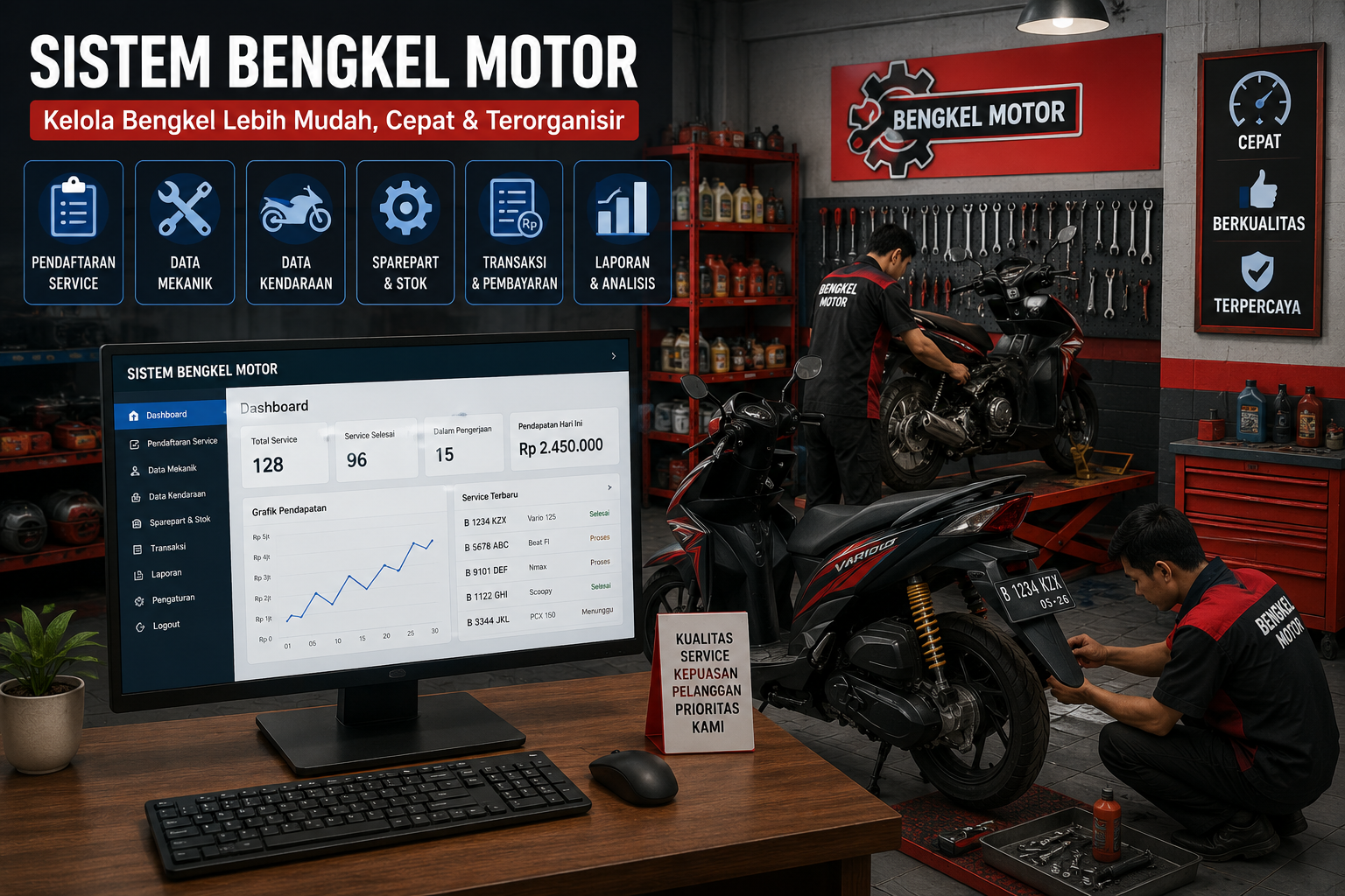 Dashboard Sistem Bengkel